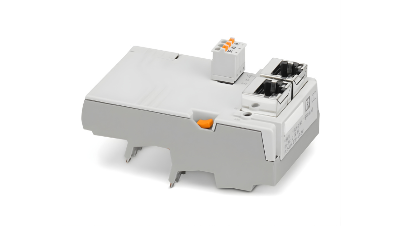 Phoenix Contact’s PLC-INTERFACE Ethernet Gateway basic module, the PLC-V8R/ETH-MP/BM