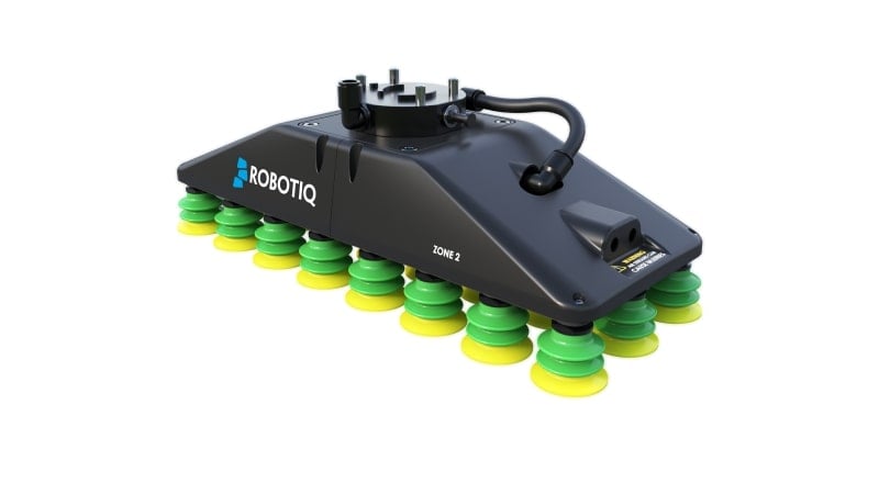 Robotiq’s newest gripper, the PowerPick multi, features 24 vacuum grippers and a max payload of 30 kg