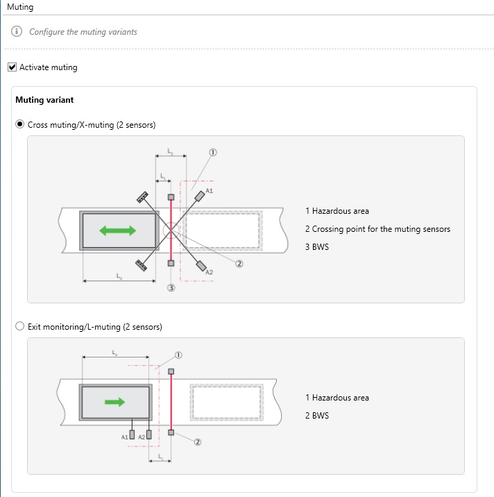  Figure 6. Choosing a blanking sensor setup.