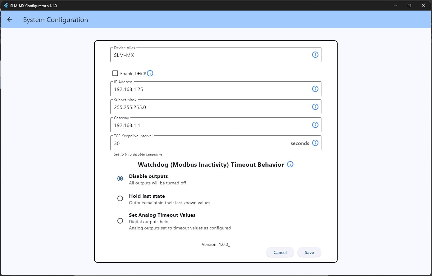  Figure 4. Setting the IP address.