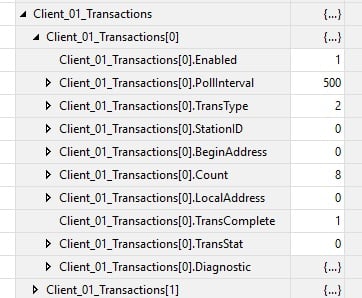  Figure 8. Transaction for reading inputs.