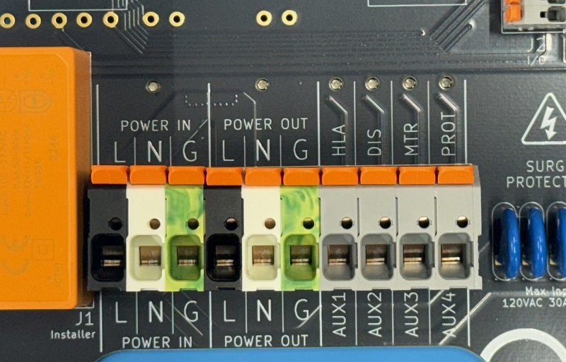  Figure 3. Using color-coded terminal blocks eases installation and increases safety.