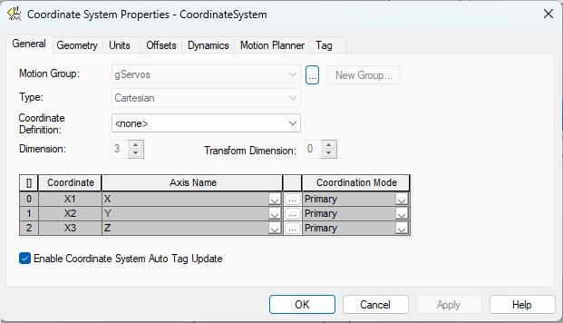 Figure 2. Configuration of the system properties.