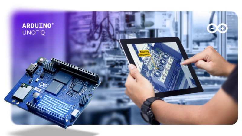 The Arduino UNO Q serves as a compact, low-cost solution for data collection in industrial predictive maintenance