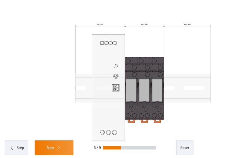 The Online Weidmuller Configurator includes step-by-step instructions for installation