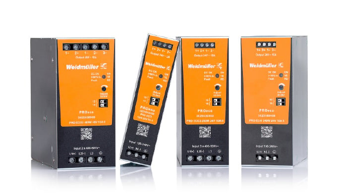 Weidmuller’s PROeco II power supplies are 15% smaller than earlier models, enabling use in applications concerned with space