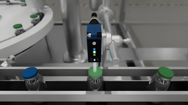 The P1PF being used to determine the color of bottle caps