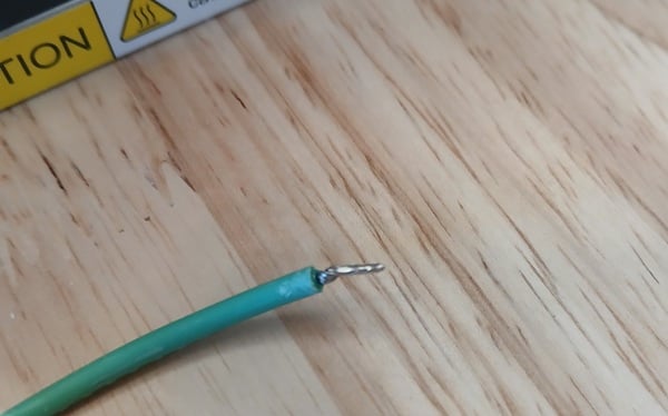 Figure 5. The soldered end of a copper wire.