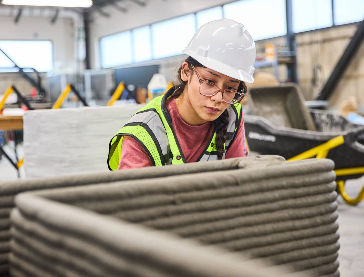 A student at Aims Community College in Greely, CO, working with 3DCP.